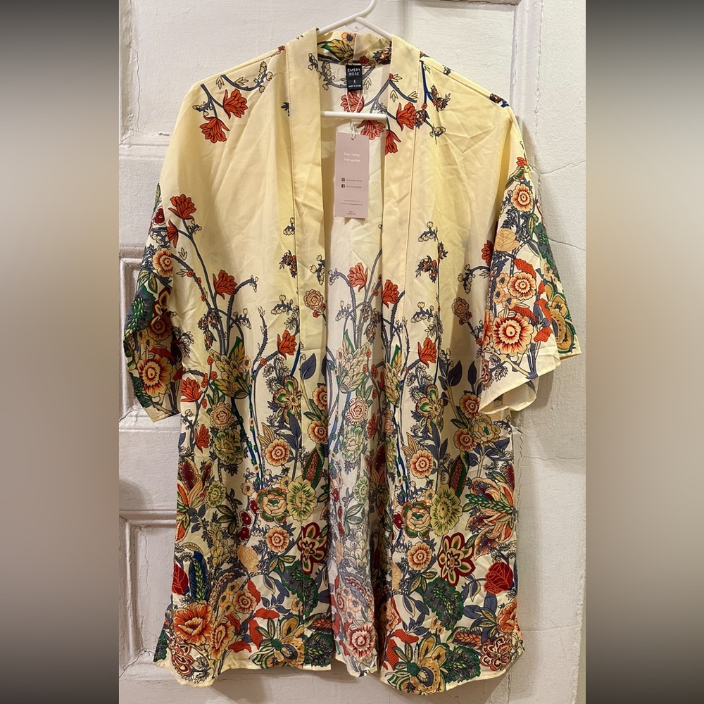 NWT cream floral cover up